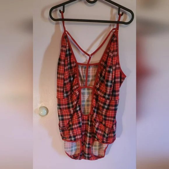 SHEIN 3x sexy plaid bodysuit - Picture 2 of 2